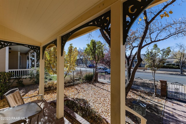 view of patio featuring covered porch