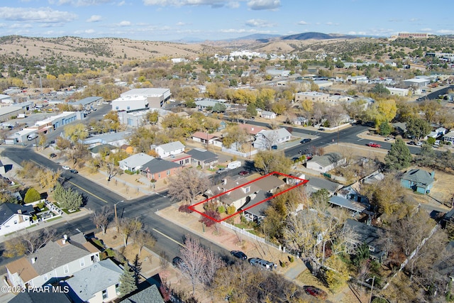 aerial view featuring a mountain view