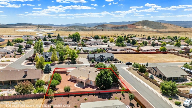 aerial view with a mountain view