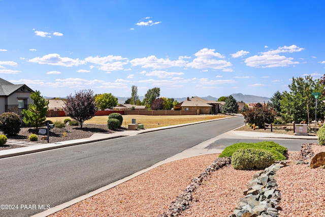 view of street with a mountain view