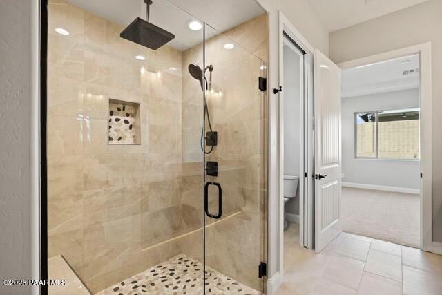 7064 N Robin Nest Ct, Prescott Valley, AZ 86315 - bathroom featuring a stall shower and recessed lighting