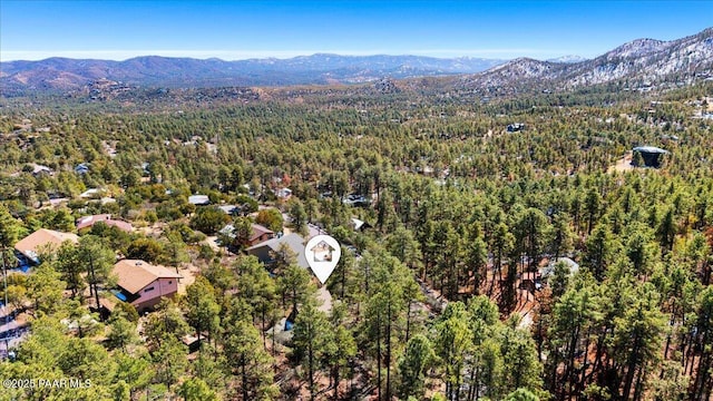 2308 W Mountain Laurel Rd, Prescott, AZ 86303 - bird's eye view featuring a mountain view and a forest view
