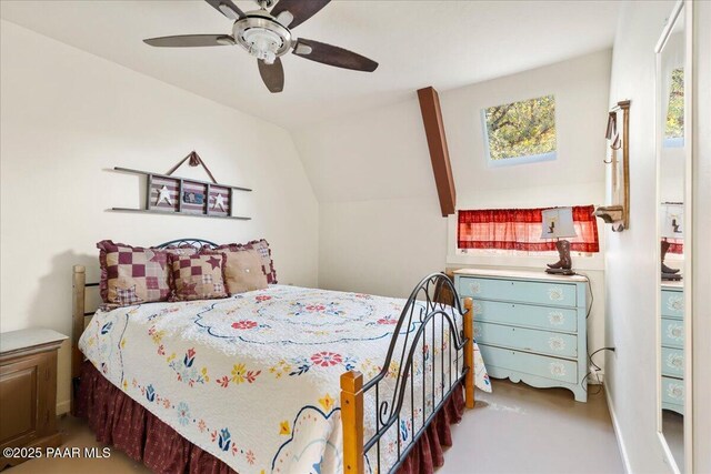 2308 W Mountain Laurel Rd, Prescott, AZ 86303 - bedroom featuring a ceiling fan and lofted ceiling