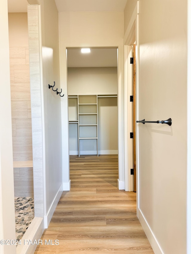 spacious closet featuring wood-type flooring