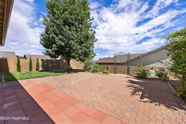 view of patio with a fenced backyard