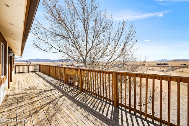 deck featuring a mountain view
