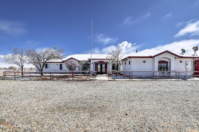 9100 E Lonesome Valley Rd, Prescott Valley, AZ 86315 - view of front of property featuring french doors and fence