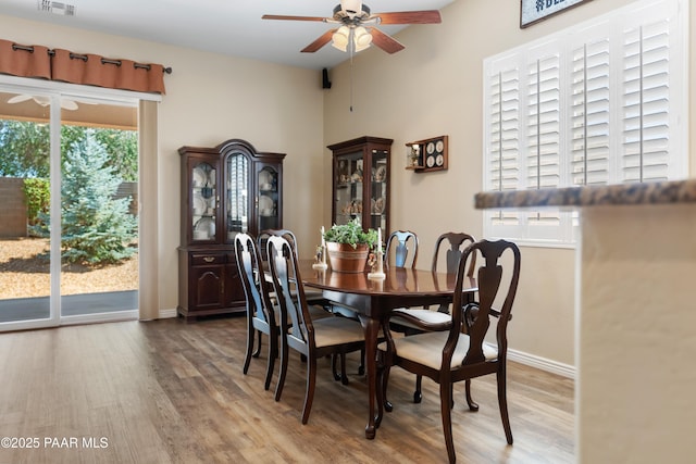 6237 E Boothwyn St, Prescott Valley, AZ 86314 - dining room featuring a ceiling fan and wood finished floors