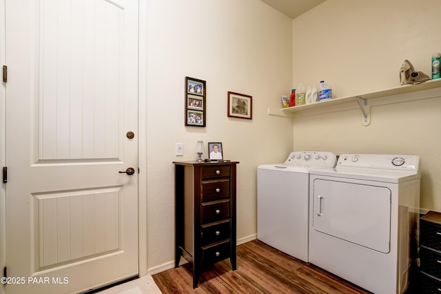 12993 E Toro St, Dewey-Humboldt, AZ 86327 - washroom featuring washer and dryer and wood finished floors