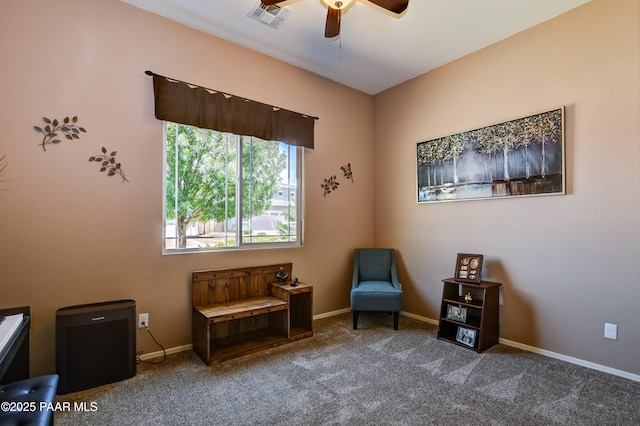 12993 E Toro St, Dewey-Humboldt, AZ 86327 - sitting room with ceiling fan and carpet flooring