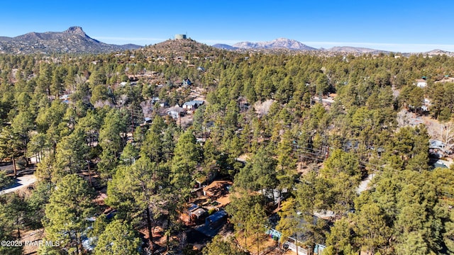 drone / aerial view with a mountain view