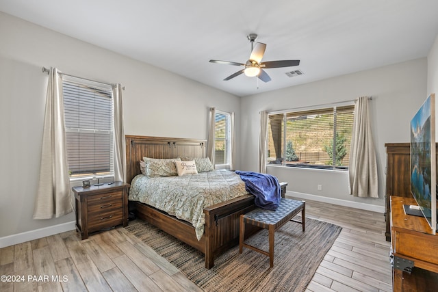 5109 Porter Creek Dr, Prescott, AZ 86301 - bedroom featuring light wood finished floors, baseboards, and a ceiling fan