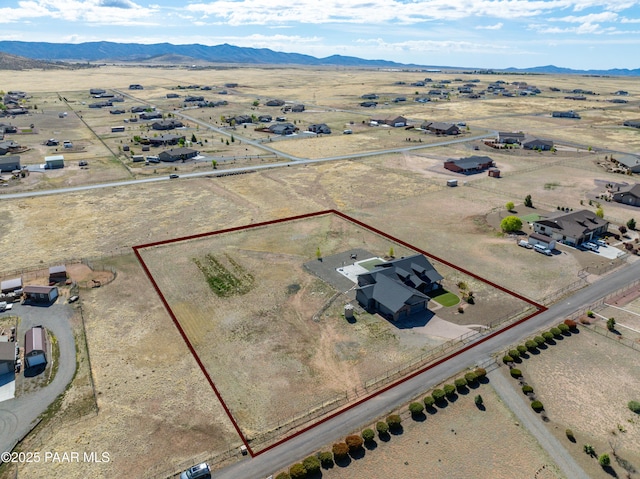 8675 N Buffalo Hill Ct, Prescott Valley, AZ 86315 - drone / aerial view featuring a rural view, a mountain view, and a desert view