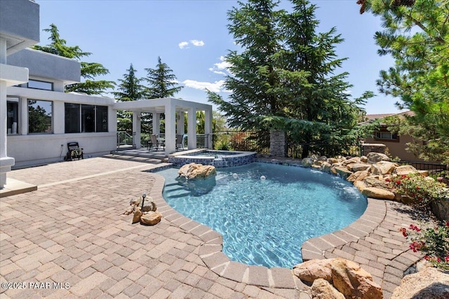 1369 Sierry Peaks Dr, Prescott, AZ 86305 - view of pool featuring a patio area and a pool with connected hot tub
