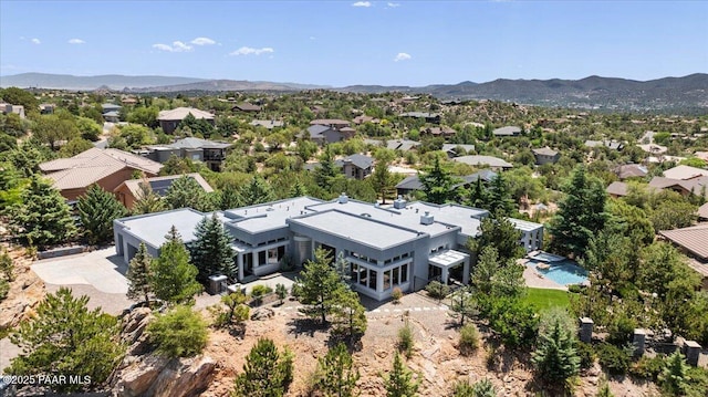 1369 Sierry Peaks Dr, Prescott, AZ 86305 - aerial view of residential area featuring a mountainous background