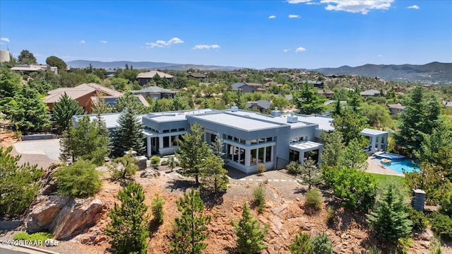 1369 Sierry Peaks Dr, Prescott, AZ 86305 - aerial view of property and surrounding area with a mountain backdrop