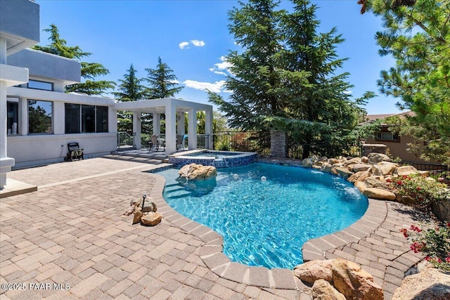 1369 Sierry Peaks Dr, Prescott, AZ 86305 - view of pool with a patio area and a pool with connected hot tub