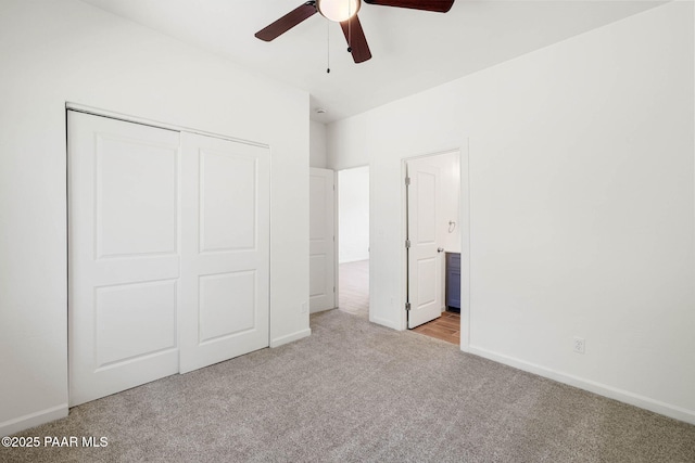 1800 N Pearl Ln, Prescott, AZ 86301 - unfurnished bedroom with carpet flooring, a closet, ceiling fan, and connected bathroom