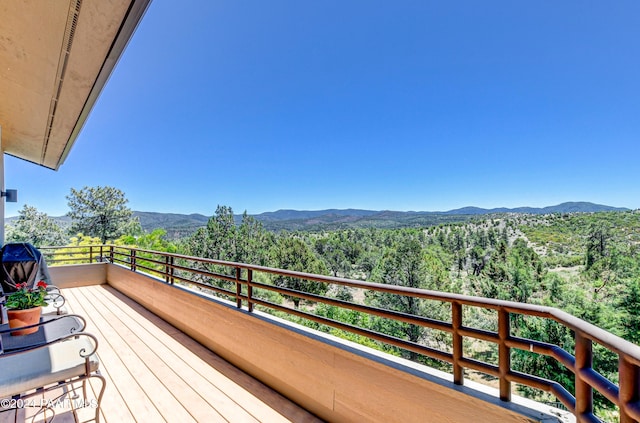 1301 S Manzanita Hill Rd, Prescott, AZ 86303 - balcony featuring a wooded view and a mountain view