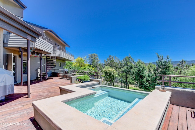 1301 S Manzanita Hill Rd, Prescott, AZ 86303 - view of pool with stairway and a deck