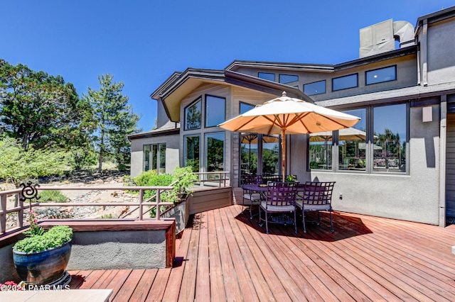 1301 S Manzanita Hill Rd, Prescott, AZ 86303 - wooden deck with outdoor dining area