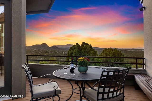1301 S Manzanita Hill Rd, Prescott, AZ 86303 - deck at dusk with a mountain view