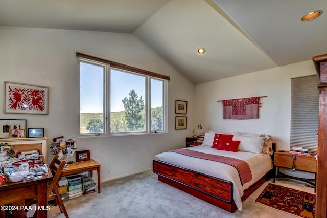 1301 S Manzanita Hill Rd, Prescott, AZ 86303 - bedroom featuring carpet floors, recessed lighting, and lofted ceiling