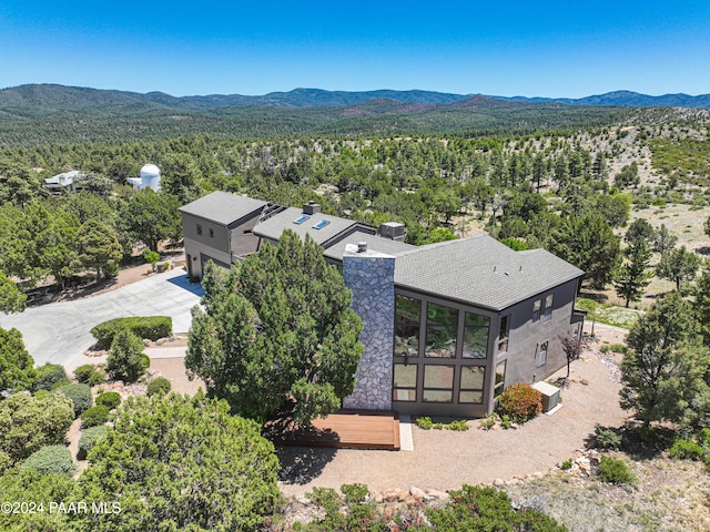 1301 S Manzanita Hill Rd, Prescott, AZ 86303 - drone / aerial view with a view of trees and a mountain view