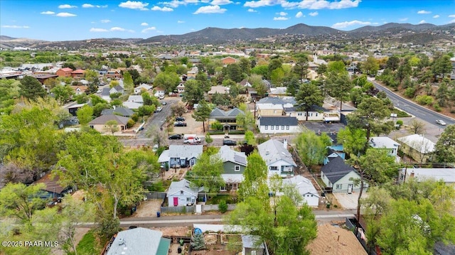 122 N Willow St, Prescott, AZ 86305 - aerial overview of property's location featuring a mountain backdrop and nearby suburban area