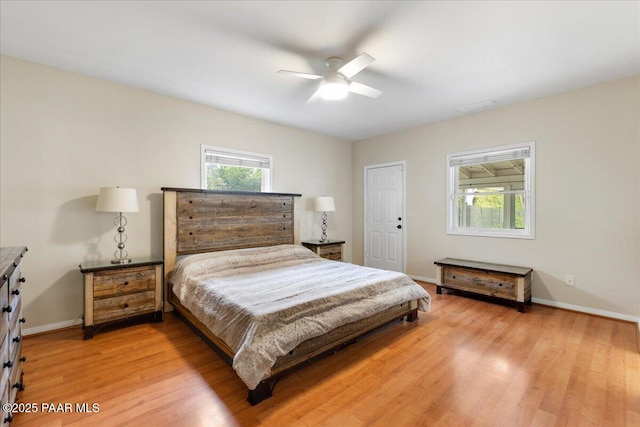 122 N Willow St, Prescott, AZ 86305 - bedroom featuring light wood-type flooring, baseboards, and ceiling fan
