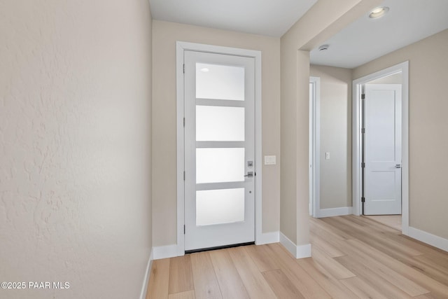 entryway featuring light hardwood / wood-style flooring