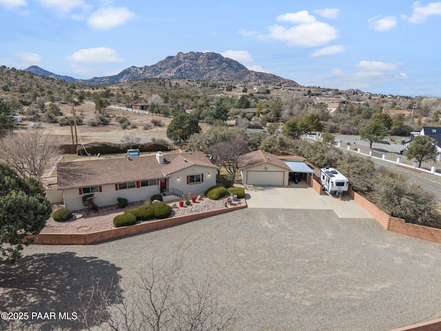 aerial view featuring a mountain view