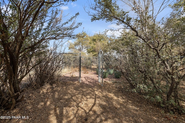 view of yard featuring a gate and fence