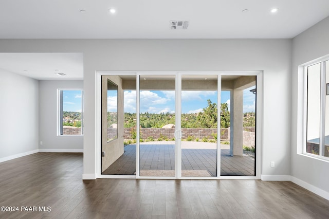 entryway featuring dark hardwood / wood-style flooring