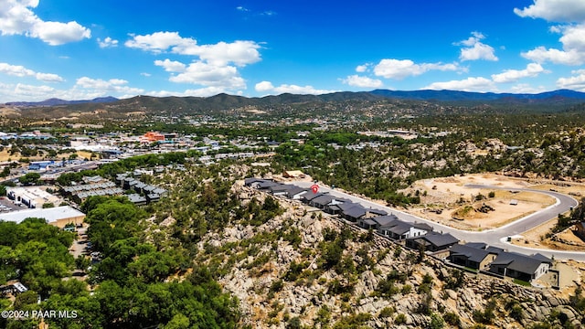 aerial view with a mountain view