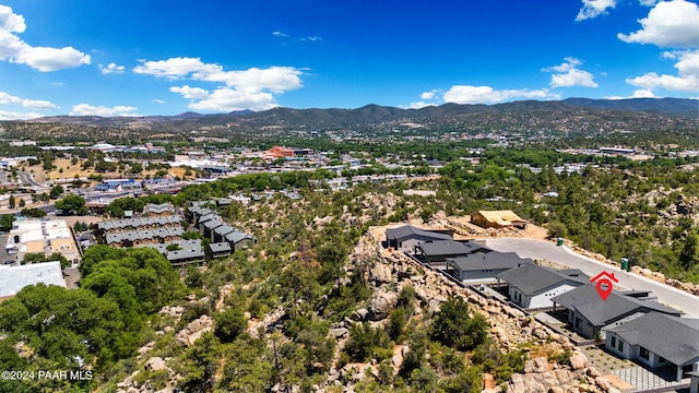 bird's eye view featuring a mountain view