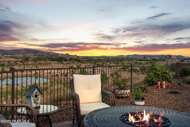 5313 Autumn Leaf Ln, Prescott, AZ 86301 - balcony featuring a mountain view and an outdoor fire pit