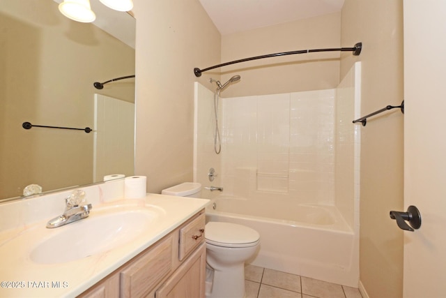 2091 E Oxford, Prescott Valley, AZ 86314 - bathroom with toilet, vanity, tile patterned floors, and tub / shower combination