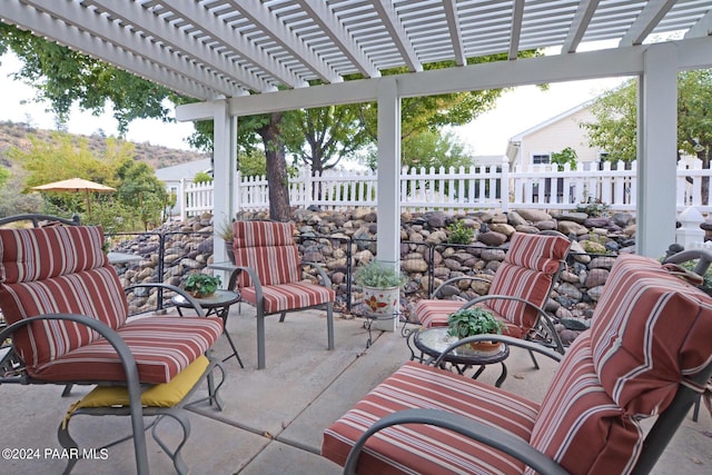 view of patio / terrace with a pergola