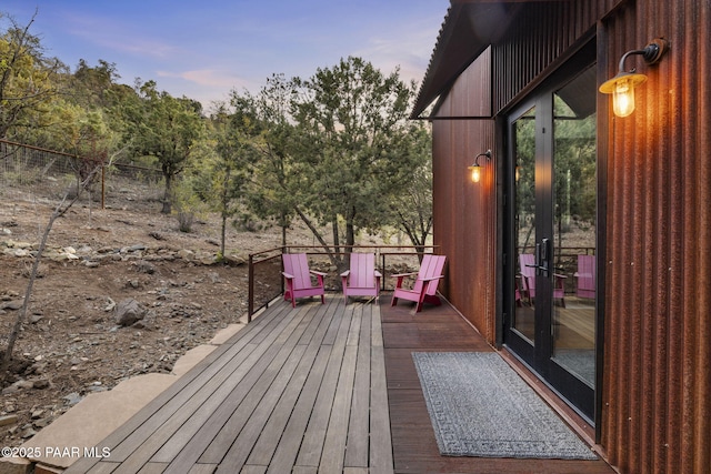 51 Rill Rd, Prescott, AZ 86305 - wooden terrace with french doors