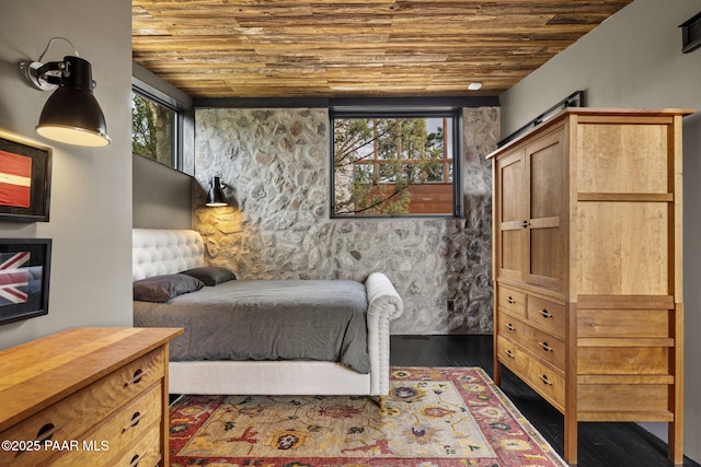 51 Rill Rd, Prescott, AZ 86305 - bedroom featuring wood ceiling, dark wood-type flooring, and multiple windows