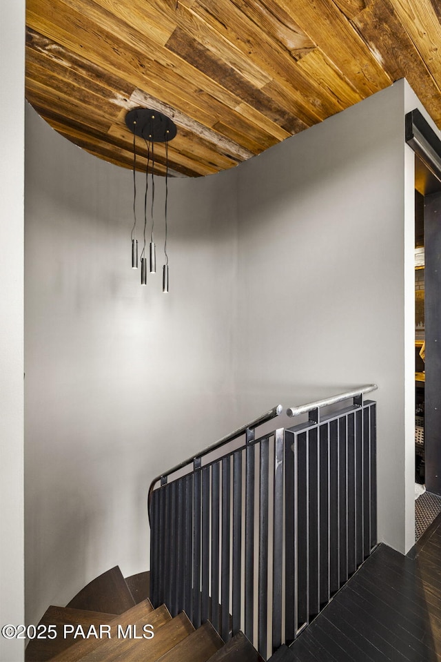 51 Rill Rd, Prescott, AZ 86305 - stairs with wood ceiling and wood finished floors