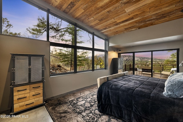 51 Rill Rd, Prescott, AZ 86305 - bedroom with wooden ceiling, access to outside, lofted ceiling, and baseboards