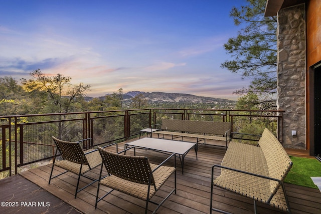 51 Rill Rd, Prescott, AZ 86305 - deck with a mountain view and an outdoor hangout area