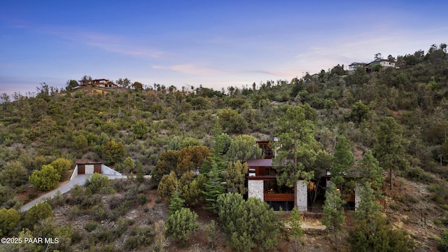 51 Rill Rd, Prescott, AZ 86305 - aerial view of property's location featuring a heavily wooded area