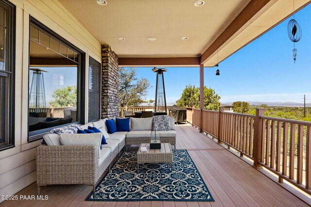 13175 N Bull Run Rd, Prescott, AZ 86305 - wooden terrace featuring outdoor lounge area