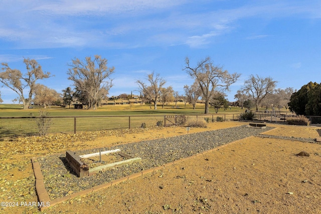 view of yard with a rural view