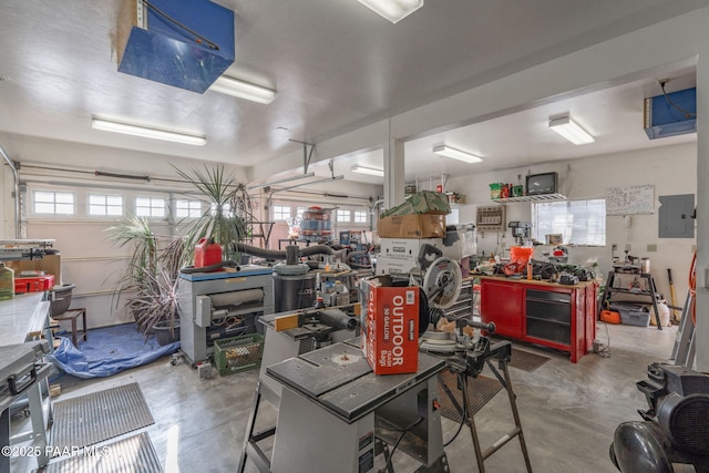 garage featuring electric panel