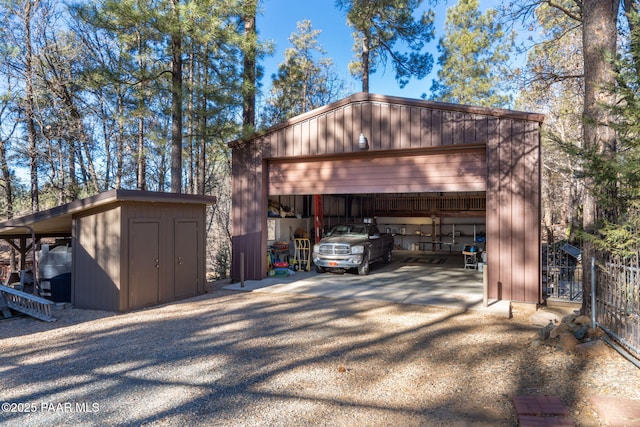 view of garage