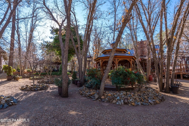 view of front of house with a gazebo